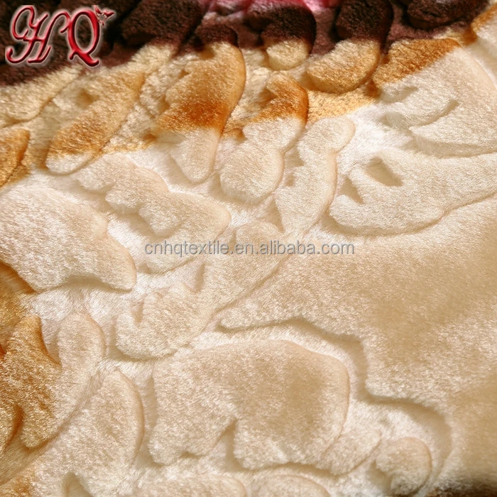 
High quality winter warm elegant flower raschel blanket fabric 