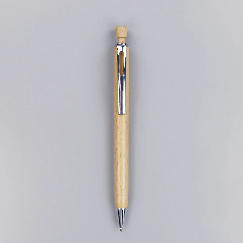 Luxury 1.0mm Writing Black Ink Wood Made Elegant Stick Ball Point Pen With Custom Logo