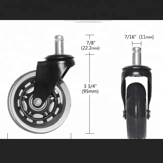
3 inch hyaline pu medical caster 