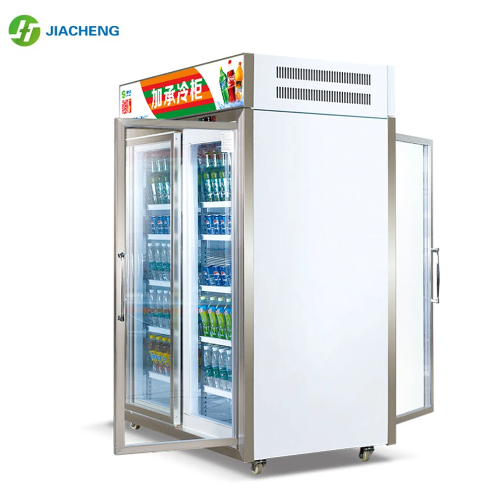 Jiacheng front and rear open used beverage cooler, pepsi upright cooler, convenience store cold drink refrigerator and freezer