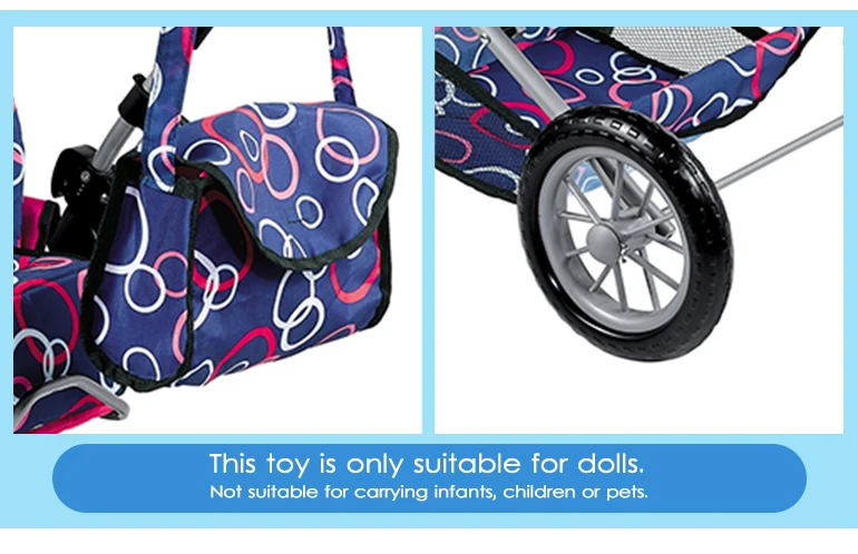 Fei Li Stroller Big and Deluxe Baby Doll Carriage Toys with Carry Cot and Shoulder bag Doll Stroller Factory In China