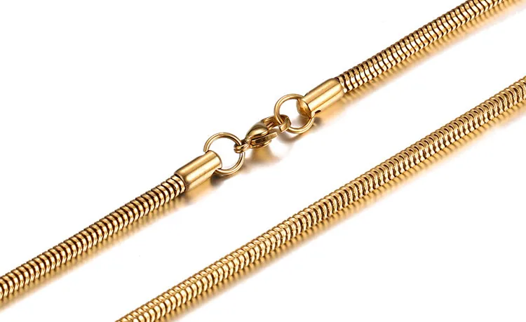 Wholesale factory price gold plated small round stainless steel snake chain