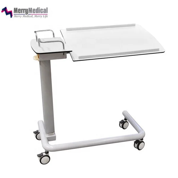 
Yellow Medical gas spring adjustable TILT TOP OVERBED TABLE 