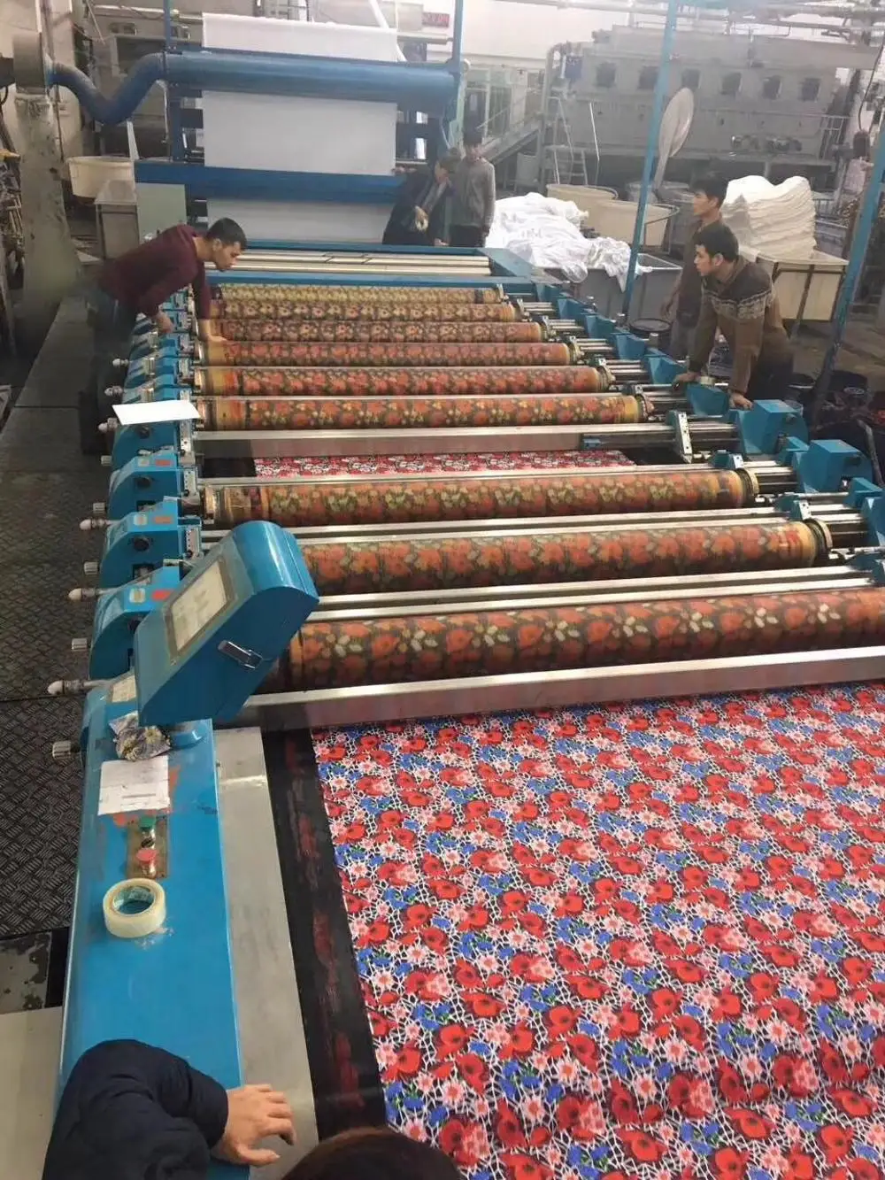 semi-automatic type fabric rotary screen printing machine .