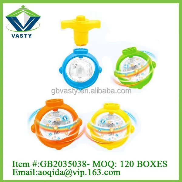 Funny cat toy spinning top with light music