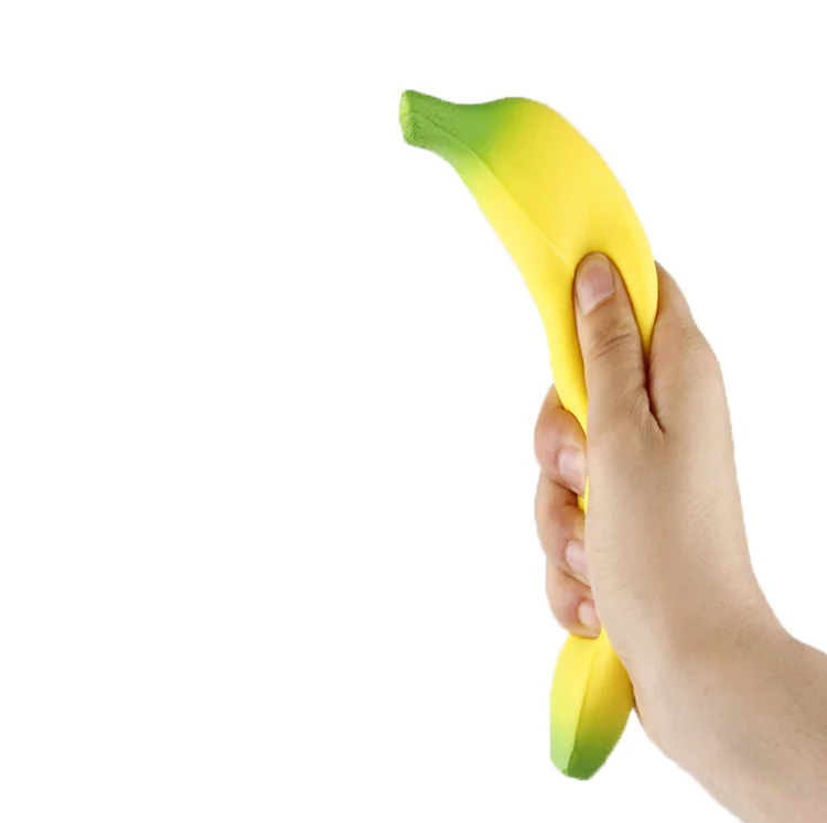  Прямая продажа с фабрики оптовая искусственные фрукты мягкие сжимаемые игрушки дешевая игрушка-банан