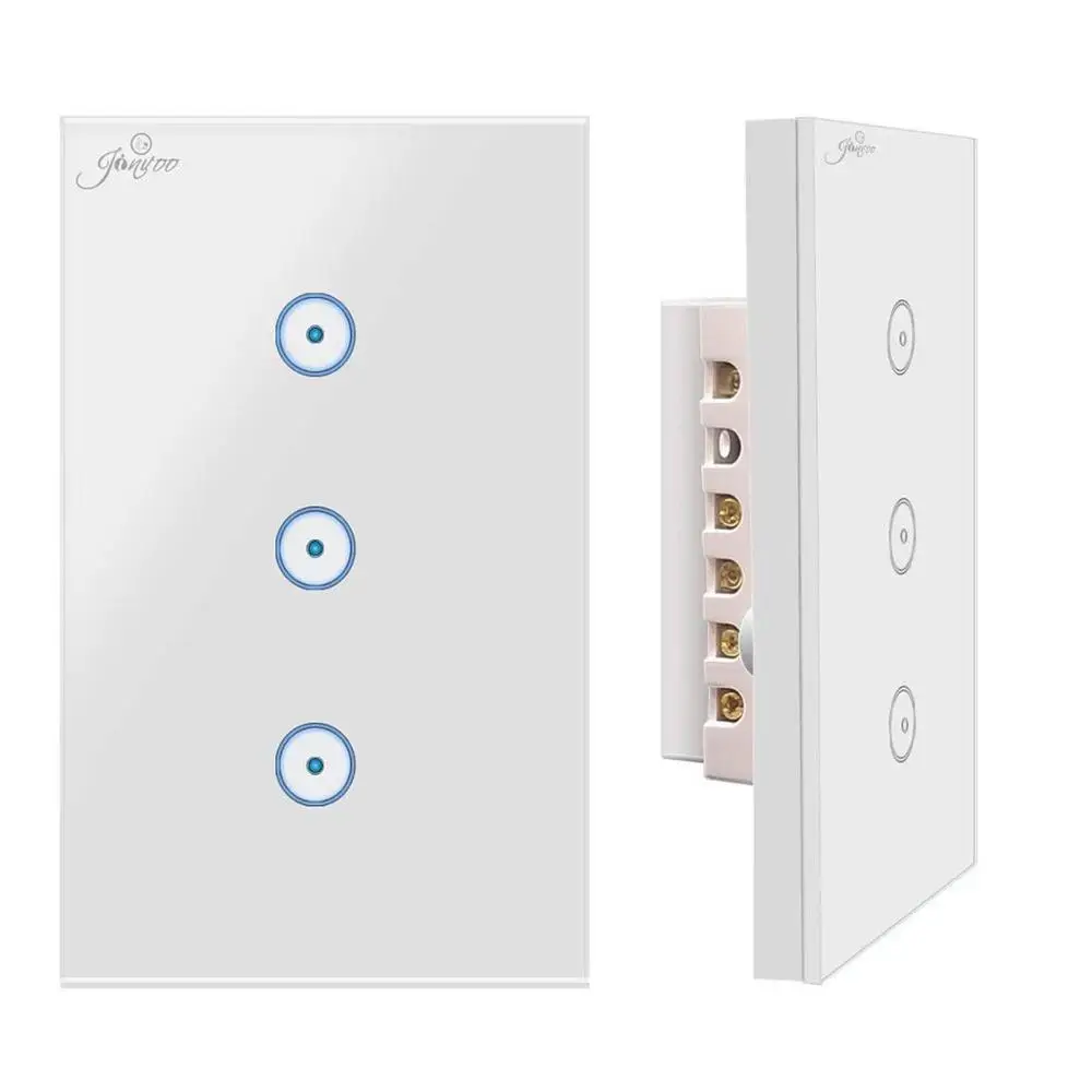 
Xenon OEM Smart Home 3Gang US Wall Switch Works with Amazon Alexa Acho Remote By smartphone IOS&Adroid App Touch Switch 