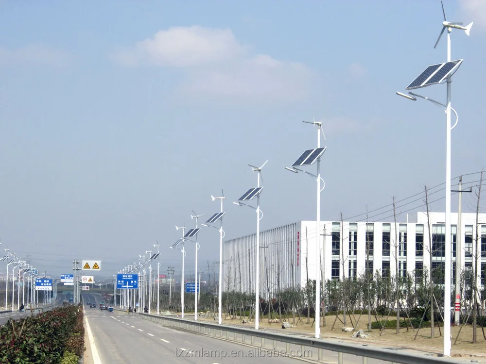 LED Light Wind Solar Hybrid Street Light Solar Outdoor Light 24v35w Solar Panel with Windmill Street Steel DC Aluminum 75 80 TX