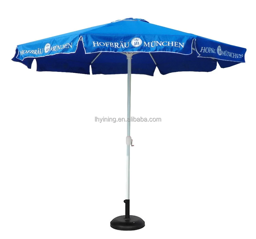 
sunshae outdoor brand printing parasol beer drink logo printing sea beach umbrella 