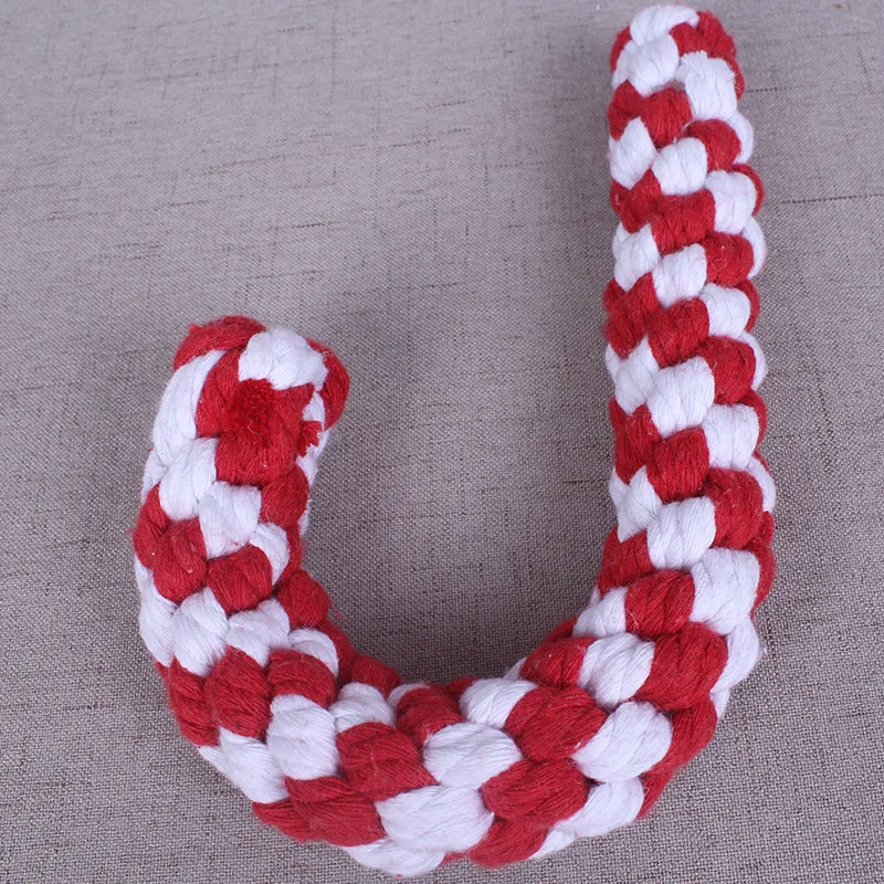 
2018 new pet dog Christmas toy cotton rope weaving environmental protection rope knot toys bite pet toys 