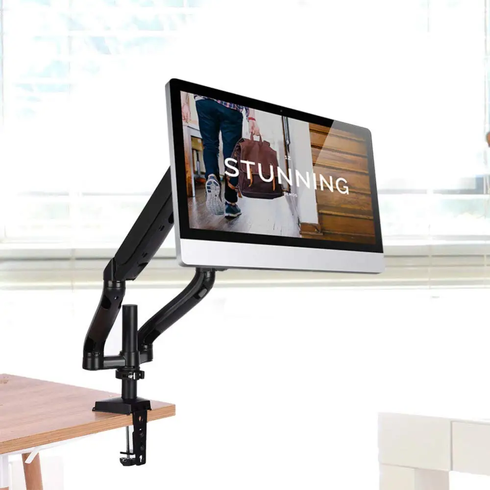 Dual Adjustable  Full Motion Monitor Mount Arm Stand With Gas Spring