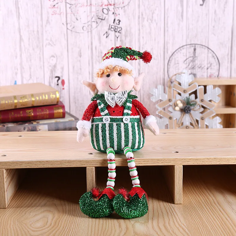 Оптовая продажа, рождественские украшения, милые длинные ноги для мальчиков и девочек, Рождественская мягкая игрушка, плюшевая кукла-эльф