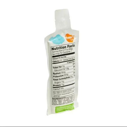 custom shaped pouch shower sauce energy gel packaging