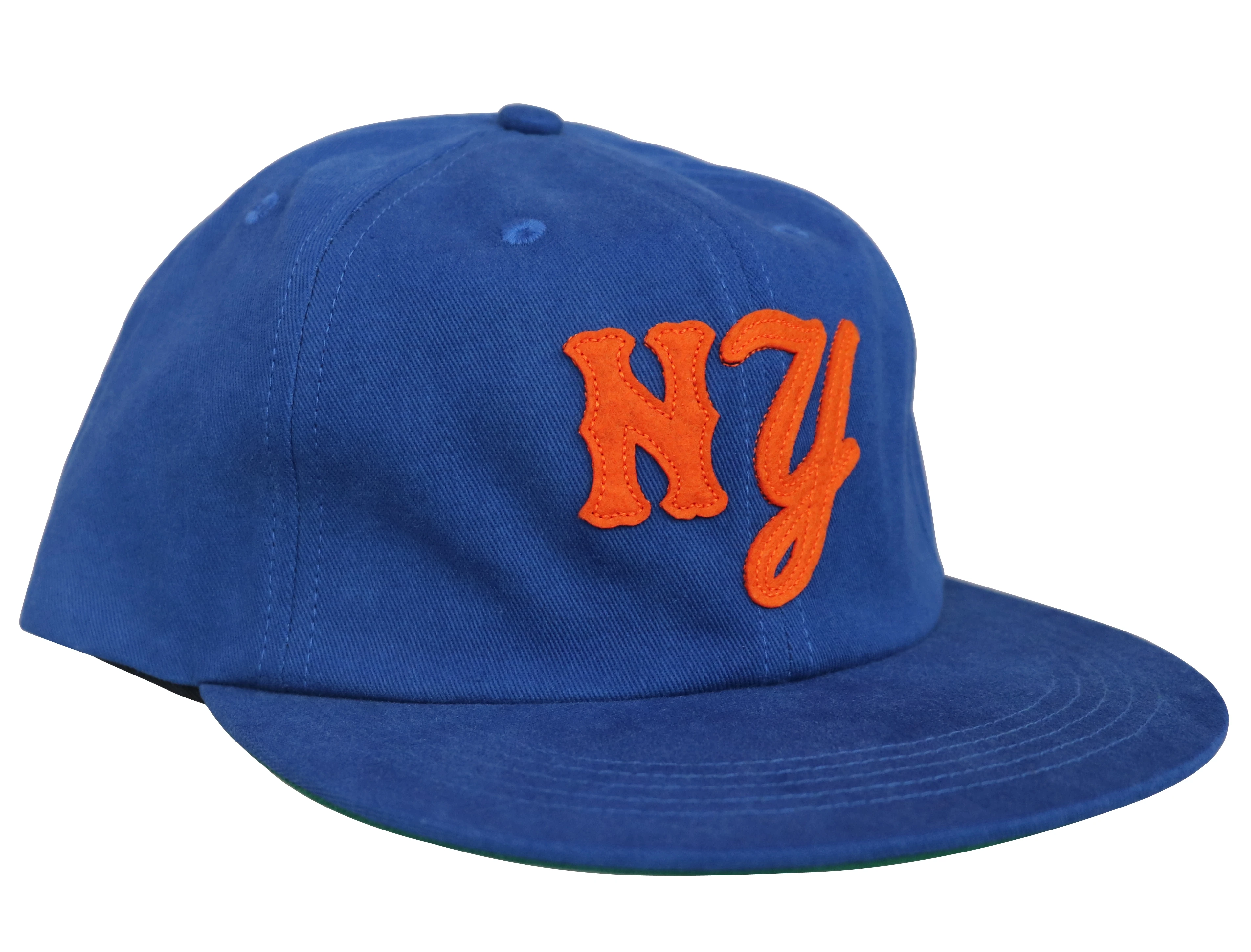 Wholesale royal blue sports snapback hats orange embroidery felt cap wool snapback caps, unstructured wool flat bill cap