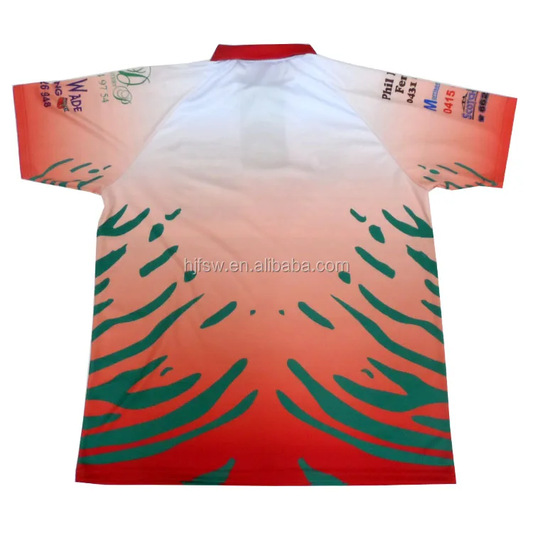 new design red sublimation cricket shirt badminton shirt polyester polo shirt