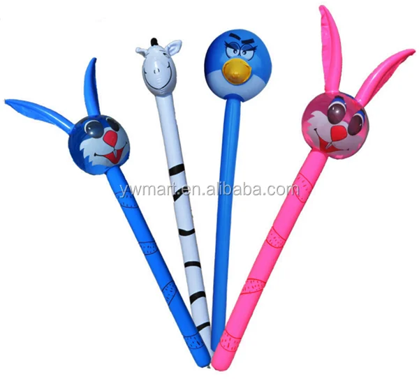 
Hot sell high quality new shape PVC inflatable animal stick toys for children 
