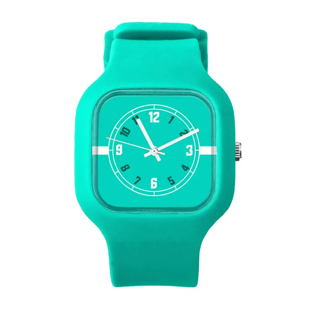 silicon casual watches square gents silicone rubber sports waterproof colorful silicone