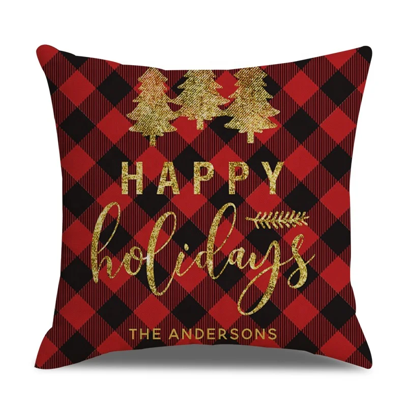 
Christmas cargo furniture cushion cover Christmas tree cushion cover deer printed travel outdoor decorative pillow cover 