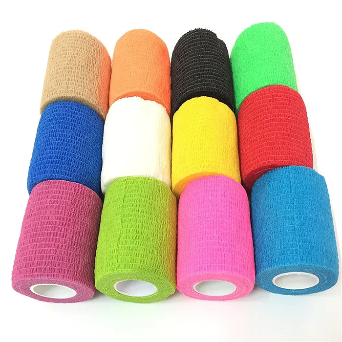 
Nonwoven Self Adhesive Colored Vet Wrap Pet Care Sports Elastic Cohesive Bandage 
