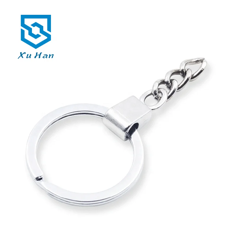 Factory direct sale, high quality metal Split key ring with chain for Gifts, toys and accessories