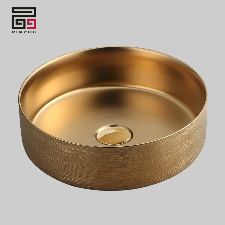 
Modern Luxury Gold/Silver/Copper Countertop Wash Hand Basin lavabo 