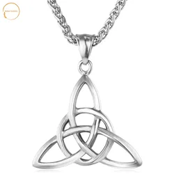 environmental friendly Vintage Irish triquetra knot pendant gold necklace 18k