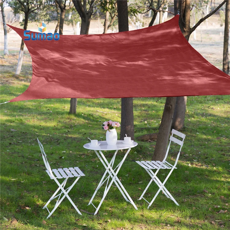 
High Quality HDPE Sand Color 2.4x3M Sun Shade Sail in stock packing in carrier bags 