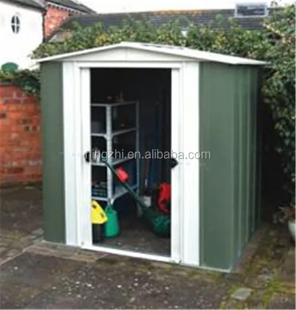 Small Lean to Shed Outdoor Patio Shed Green Prefab Backyard Shed Metal Garden Shed Tools Bike Shed