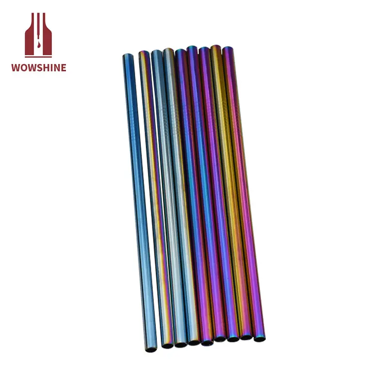 
colorful stainless steel drinking straws 6mm*267mm thickness 0.55mm 