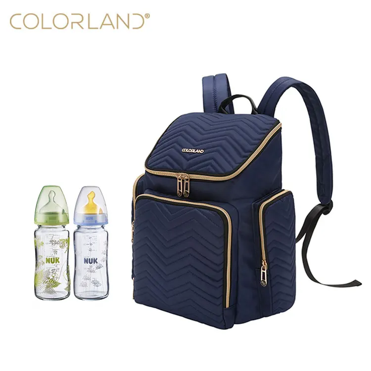 Colorland In Stock All in one rucksack backpack quilted baby diaper bag