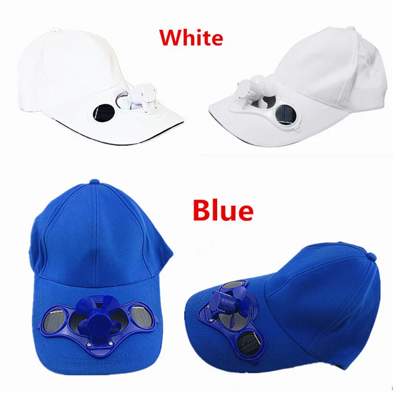 Good quality solar fan cap hat 6 panel baseball fan cap