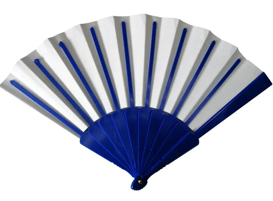 Customized Double Sizes Printing Paper Fan Plastic Hand