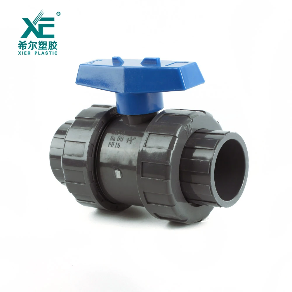 
Factory price professional blue custom handle pvc double true union ball valve  (60840236012)
