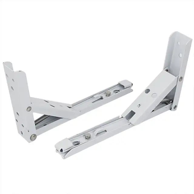 Spring-loaded folding shelf bracket metal anti-tip folding support with extension