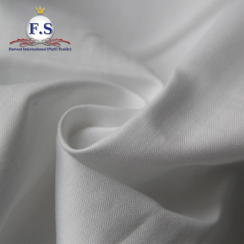 
100% cotton herringbone twill fabric /white shirting fabric 