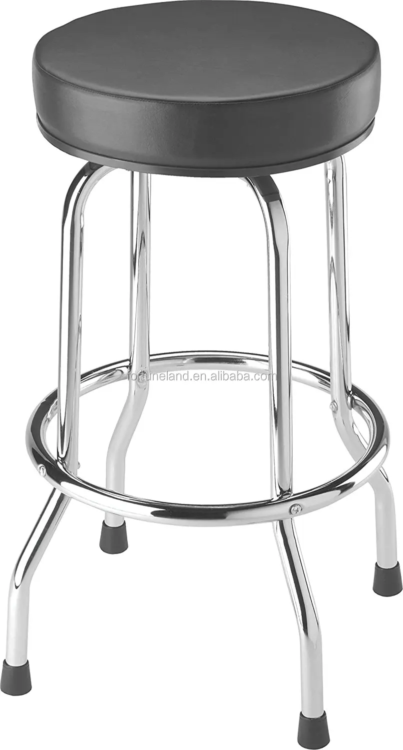 PVC leather round short bar stool/ Shop Seat, Stainless Steel Bar Stool,Metal Bar stools