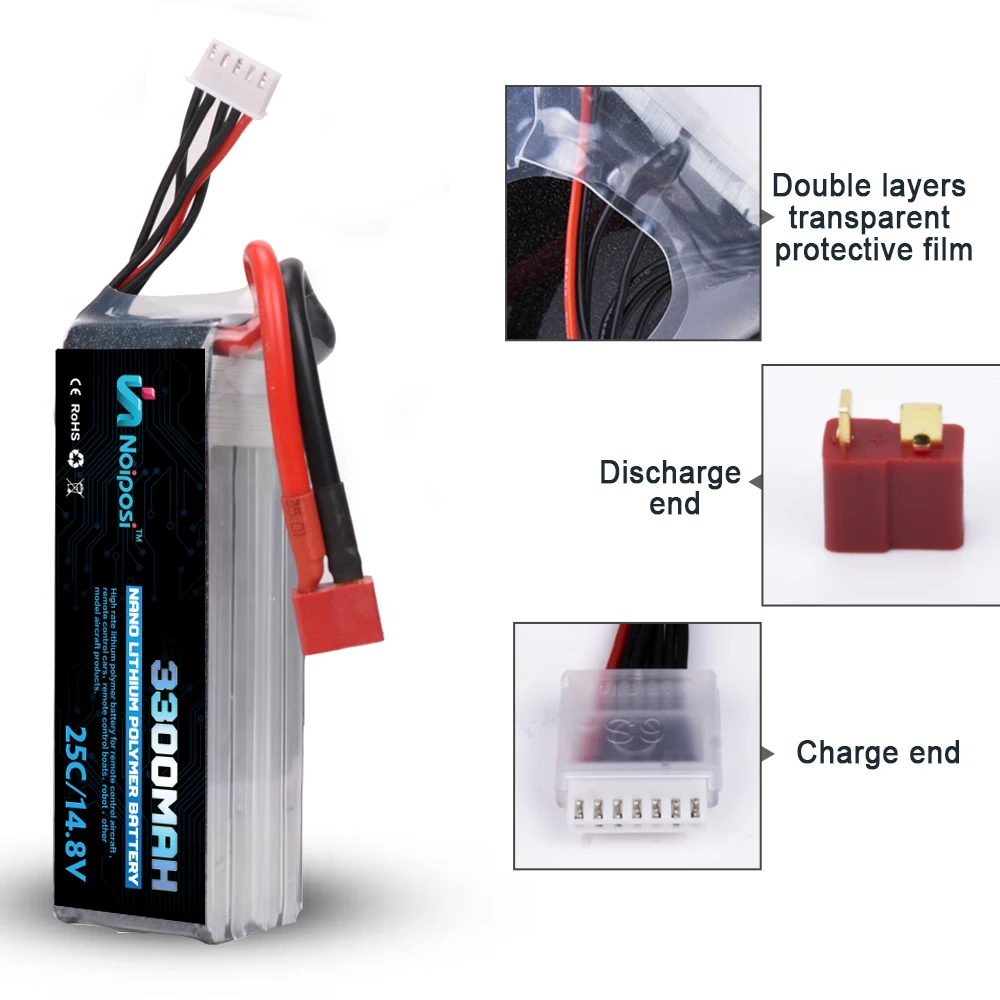 Factory wholesale 14.8V 30C 4S 3300mah Lipo Battery for RC plane