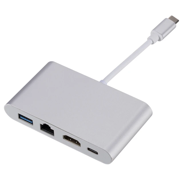 Portable 4 In1 4K/2K RJ45 type c usb hub  PD Charger Converter Lan Adapter External USB-C Type-C Network Card USB Ethernet