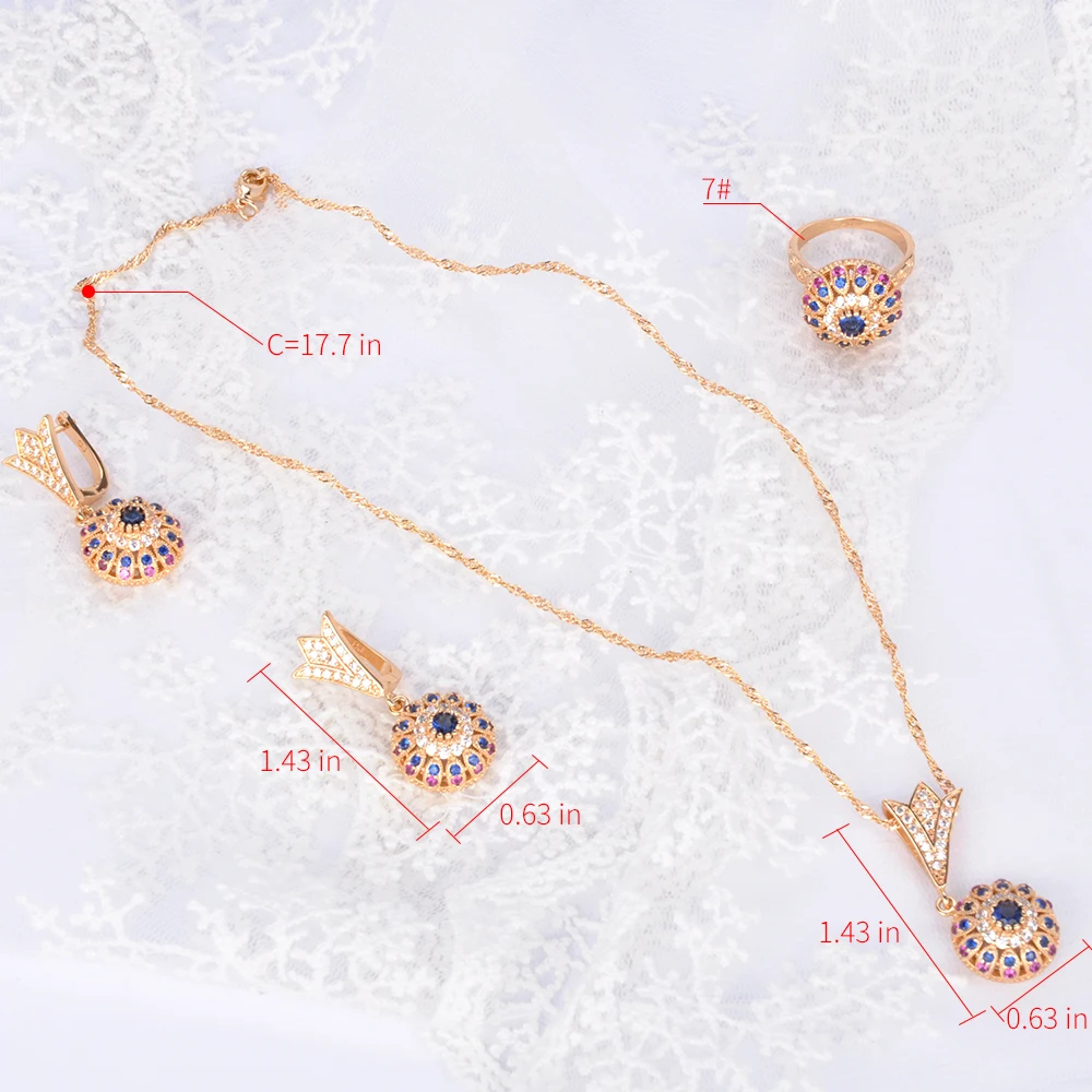 China Wholesale Costume Fashion Zircon Wedding Turkish Brazilian Indian Dubai Ethiopian African Gold Jewelry Sets