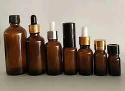 Popular Spray Glass Bottle  Round Brown Bottle Essential Oil Amber Bottle With Dropper