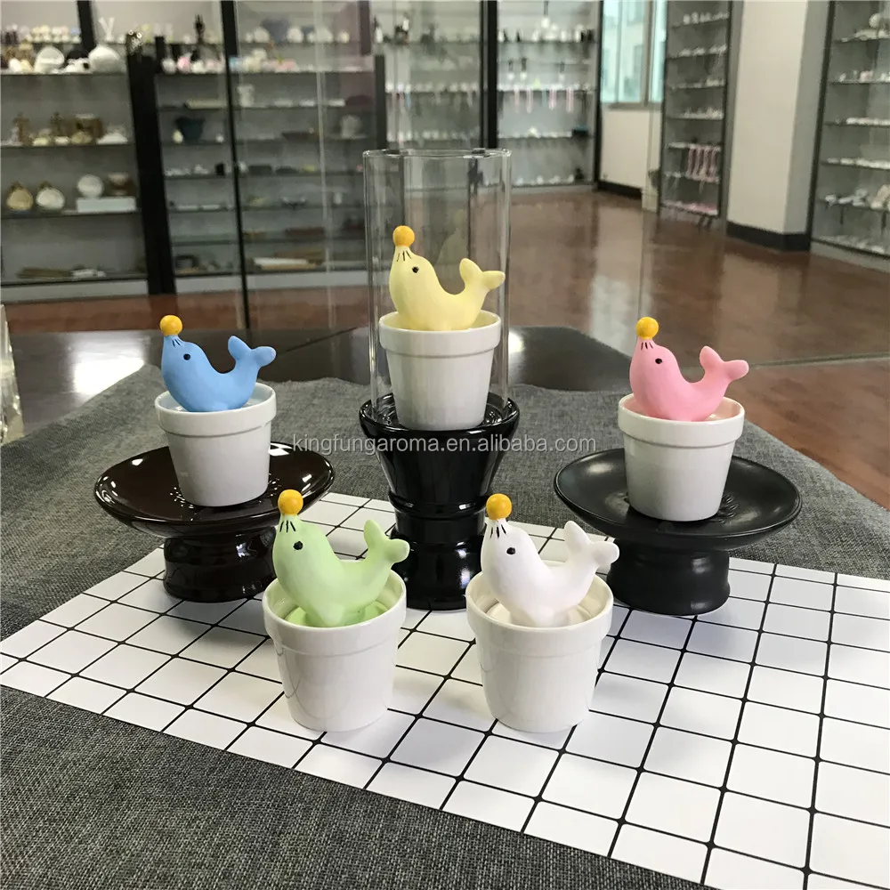 
Factory Hot Seller Ceramic Pot Aroma Stone Animal reed diffuser bottles for home decor 