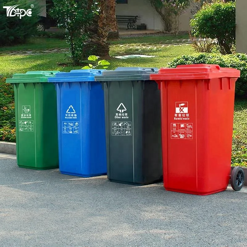 240L Plastic Dustbin Wheelie Waste Bin Plastic Recycle Bin