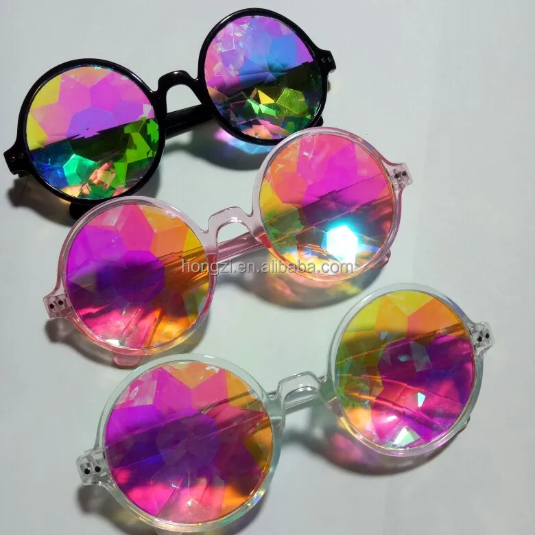 Round Glasses Women rave festival Sunglasses Men Holographic Glasses Colorful Celebrity Party Eyewear