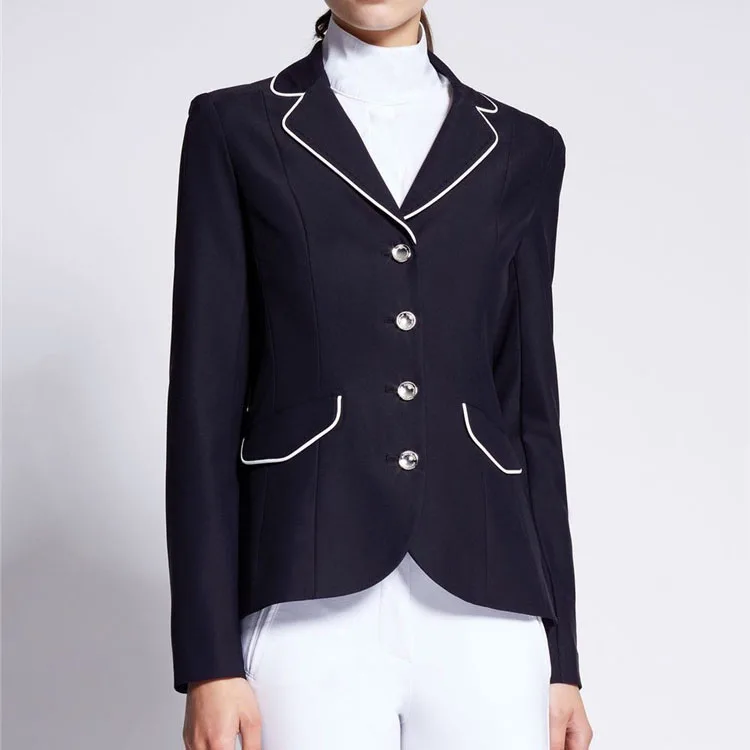 88% Nylon 12% Spandex hidden zipper equestrian jacket show jacket