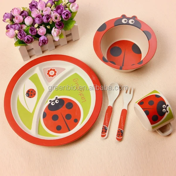 Лидер продаж 2017 Детская тарелка/столовая посуда из бамбукового волокна натурального цвета в форме клубники