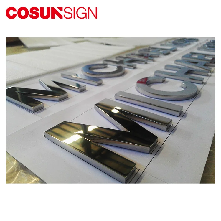 Cosun Solid Small Galvanized Cheap 3D Metal Letter and Numbers for Car Emblem