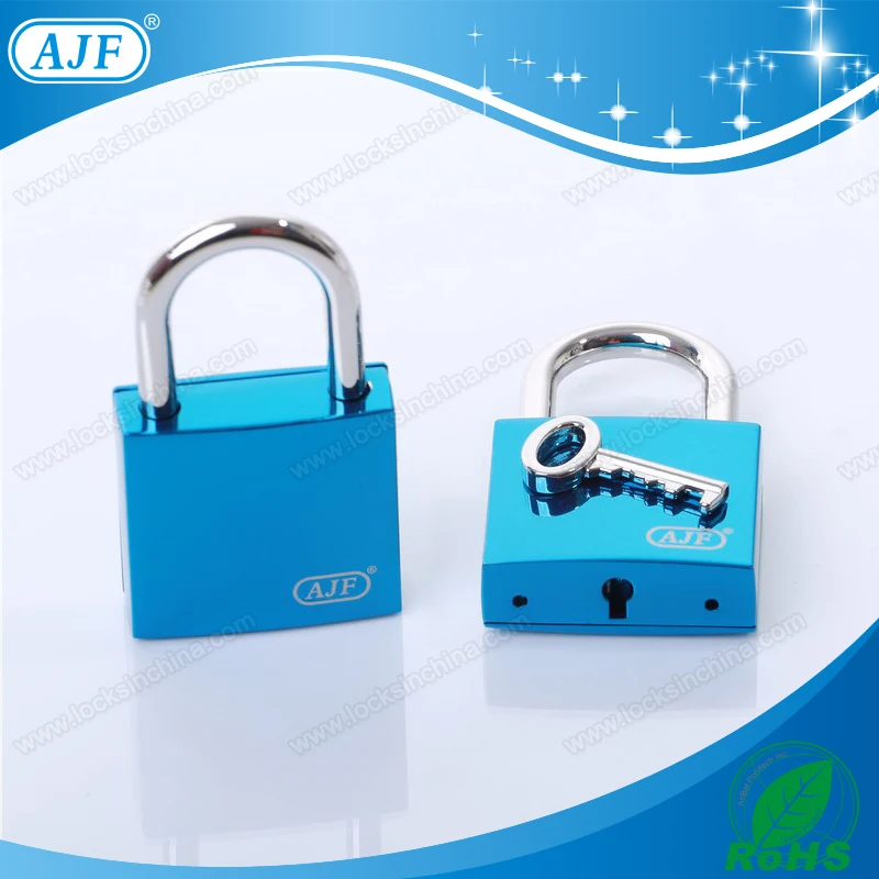 AJF New Arrival TUV Test Passed High Quality Blue Color Square Smart Love Lock with Key