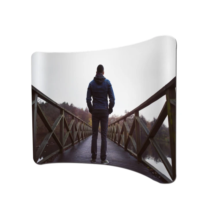 Tradeshow Display quick install Media Wall curved backdrop Banner Stand