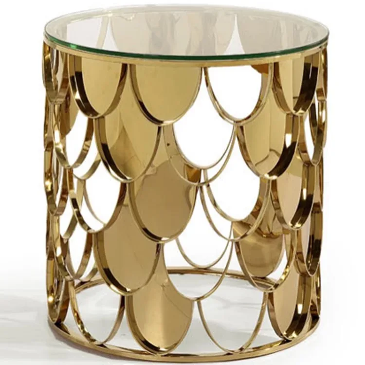 Italian Round Tempered Glass Rotating Living Room End Table