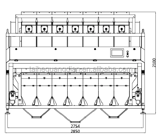 Large capacity rice color sorter machine with 441 channels